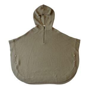 H&M Light Brown Knit Hooded Oversized Poncho Cape One Size Fits All